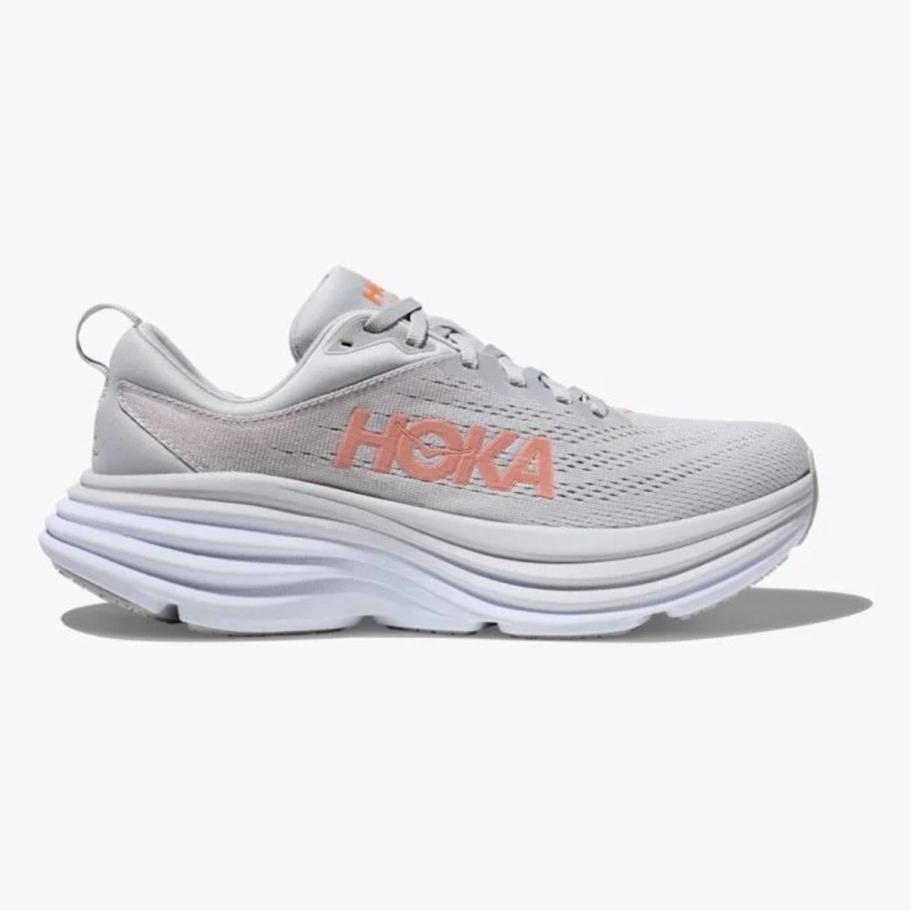 Hoka One Women's Bondi 8 Running Shoe in Harbor Mist/Lunar Rock